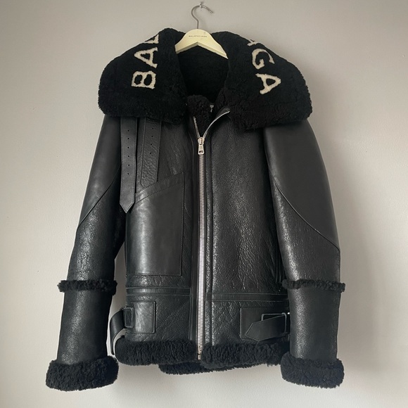 balenciaga shearling jacket mens